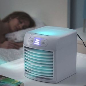 Mini Climatizador Evaporativo Portatil. Luz Led.