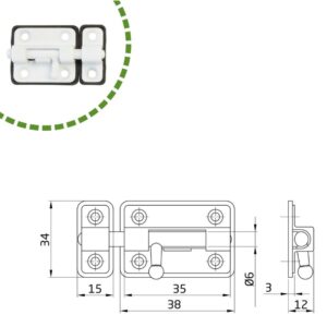Pasador 383-35 Blanco