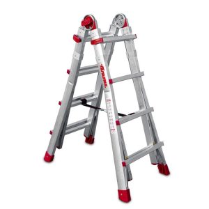 Escalera Telescopica Aluminio-hierro 8+8 Peldaños