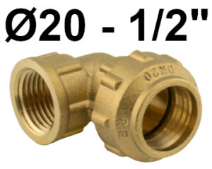 Codo Hembra 20-1/2 Fitting Laton