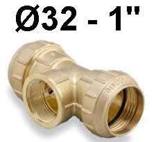 Te Derivacion 32 Rosca Hembra 1 Laton Fitting