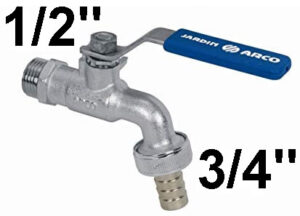 Grifo Esfera Manguera 1/2"- 3/4" Arco