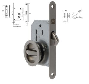 Cerradura Corredera Kit 607-50 Cromado Mate