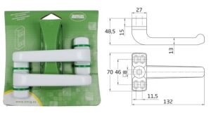 Manilla Epsilon Lacado Blanco 132x70mm Juego