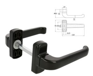 Manilla Epsilon Lacado Negro132x70mm Juego