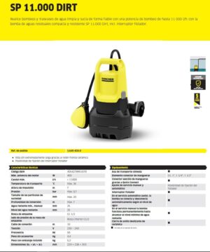 Karcher Bomba Sumergible Aguas Sucias 400w Sp 11000 Dirt