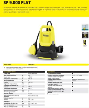 Karcher Bomba Sumergible 280w Sp 9000 Flat