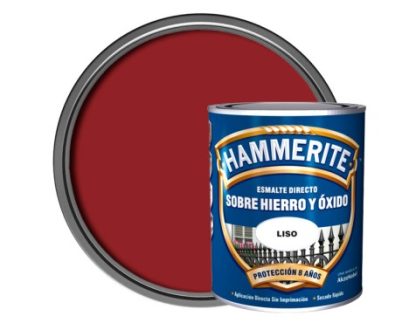 HAMMERITE ESMALTE METALICO LISO BRILLANTE ROJO CARRUAJE 750 ML