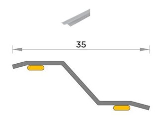 PLETINA ADHESIVA 83 CM INOX.