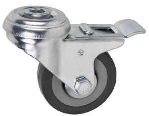 Rueda Goma/gris Pasante Y Freno Ø50x18mm