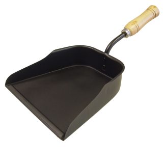 RECOGEDOR METALICO MANGO MADERA 24X23 CM.