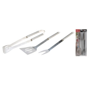 Accesorios Bbq Inox (Espumadera,tenedor, Pinza)