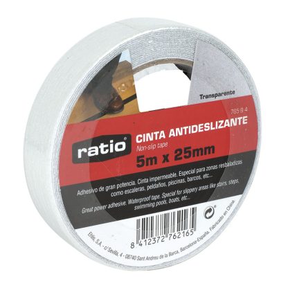 CINTA ANTIDESLIZANTE 25MMX5MT TRANSPARENTE
