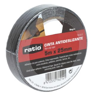 CINTA ANTIDESLIZANTE 25MMX5M. NEGRO
