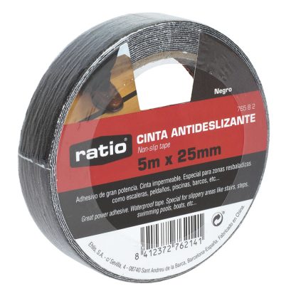 CINTA ANTIDESLIZANTE 25MMX5M. NEGRO