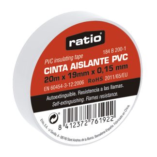 CINTA AISLANTE 19X20M BLANCO  0,15MM