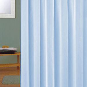 Cortina Baño Azul 180x200 Cm +12anillas