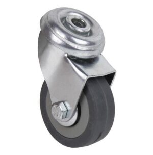 Rueda Goma/gris Pasante Ø75x22mm