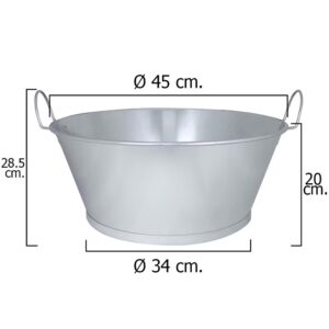 Barreño Zinc 18" 22 Lts 45x20 Cm