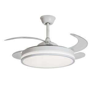 Ventilador Techo Led Aspas Retractiles Blanco