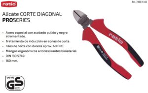 Alicate Corte Diagonal 160 Mm. Ratio Prof.