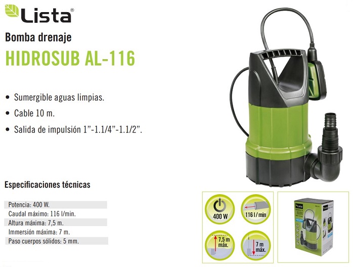 Bomba Aguas Limpias 400 W. - Imagen 2