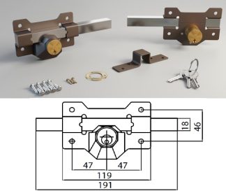 CERROJO CAYS A1P BOMBIN REDONDO 45 MM