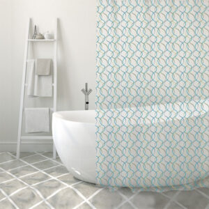 Cortina Baño Pvc 180x200cm Algae Blue