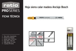 Bosch Hoja Sierra Calar Madera Corte Fino Anclaje (3 Uds)
