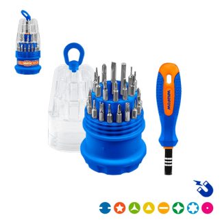 JUEGO 32 PZS DESTORNILLADOR PRECISION CON MANGO WADFOW
