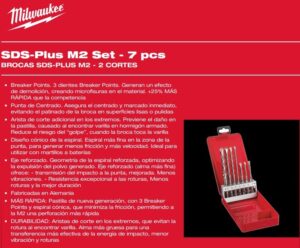 Estuche Metalico 7 Brocas Sds-plus Milwaukee