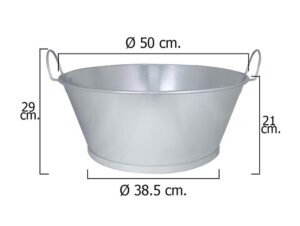 Barreño Zinc 20" 30 Lts 50x21 Cm