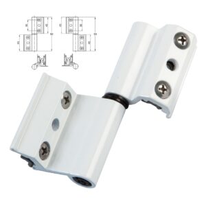 Bisagra V2p Eu Aluminio Blanco Izquierda