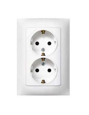 Doble Base Enchufe Con Tt Blanco