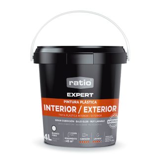 PINTURA PLASTICA INTERIOR/EXTERIOR RATIO EXPERT 4 LT