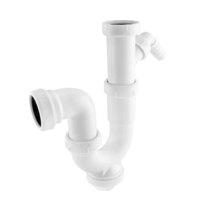 SIFON CURVO EXTENSIBLE 1-1/2" SALIDA Ø40 TOMA LAVADORA-LAVAVAJILLA