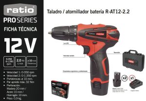 TALADRO ATORNILLADOR A BATERIA RAT122.2