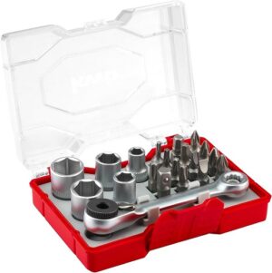 Minicarraca 1/4" De 20 Puntas Y Vasos Surtidos
