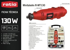 MINI HERRAMIENTA R-MT130 130W + 233 ACCESORIOS