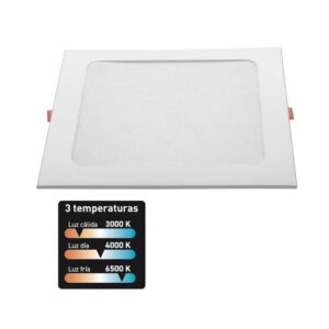 Downlight Led Cuadrado Empotrar 18w 3cct.