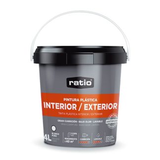 PINTURA PLASTICA INTERIOR-EXTERIOR RATIO 4 LT