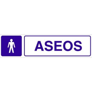 Señal Adhesiva Aseos Hombres 250x62 Mm.