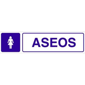 Señal Adhesiva Aseos Mujeres 250x62 Mm.