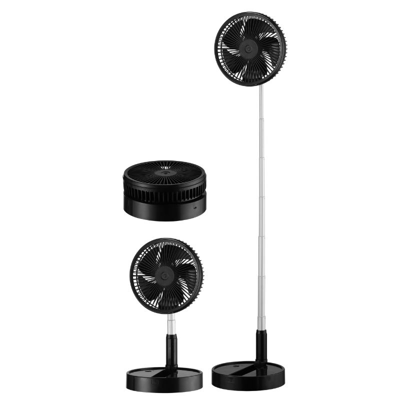 Ventilador Portatil Dc Galan Negro 10w 3 Velocidades Bateria