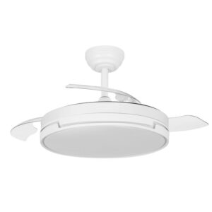 Ventilador Techo Mini 3 Aspas Desplegables Blanco Dc Papiro 59 W