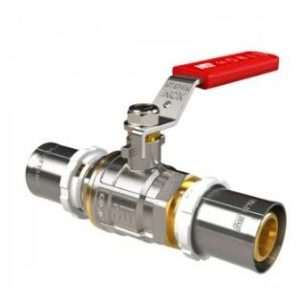 VALVULA ESPERA PN 30 MULTICAPA PRENSAR PALANCA ROJO INOX Ø 16X2