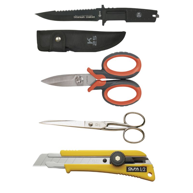 TIJERAS, CUTTERS Y CUCHILLOS