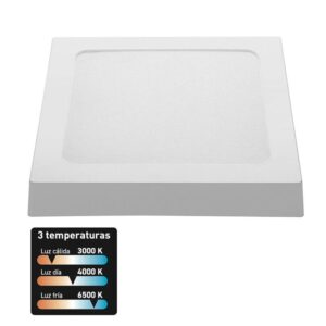 Downlight Led Cuadrado Superficie 18w 3cct.