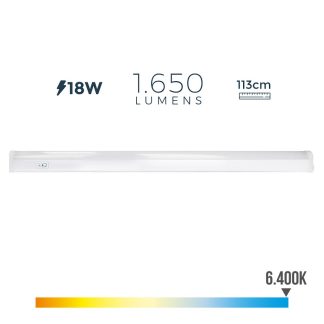 REGLETA LED 18 W 6500 K LUZ FRIA 1650 LM