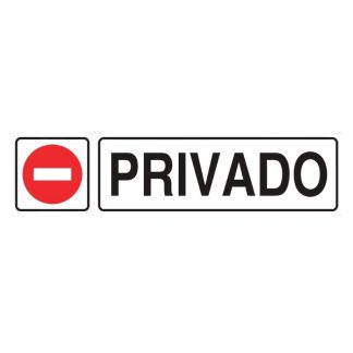 SEÑAL ADHESIVA PROHIBIDO PRIVADO 175X45 MM